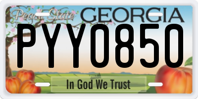 GA license plate PYY0850