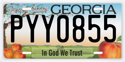 GA license plate PYY0855