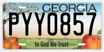 GA license plate PYY0857