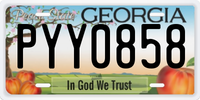 GA license plate PYY0858