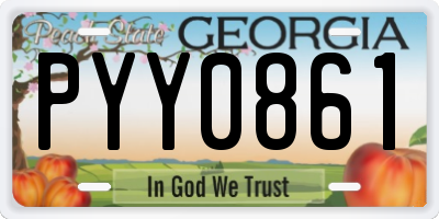 GA license plate PYY0861