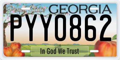 GA license plate PYY0862