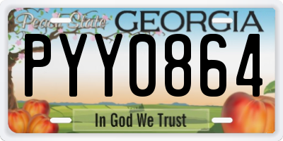 GA license plate PYY0864