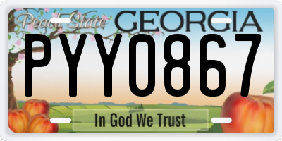 GA license plate PYY0867