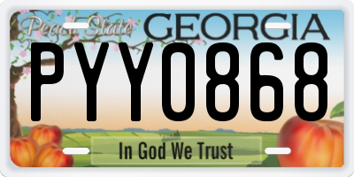 GA license plate PYY0868
