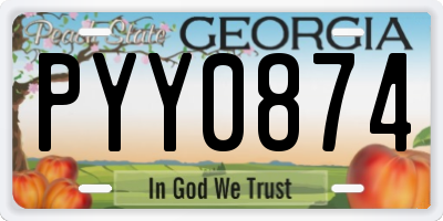 GA license plate PYY0874