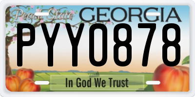 GA license plate PYY0878