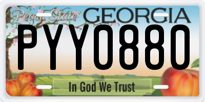 GA license plate PYY0880