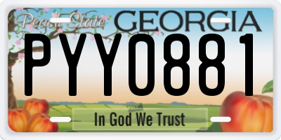 GA license plate PYY0881