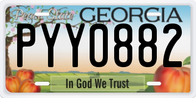 GA license plate PYY0882