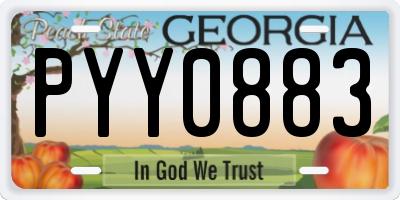 GA license plate PYY0883