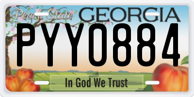 GA license plate PYY0884