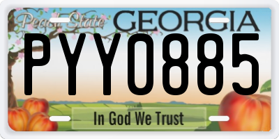 GA license plate PYY0885