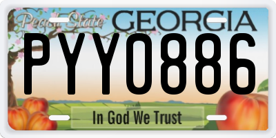 GA license plate PYY0886
