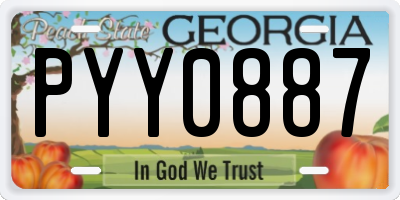 GA license plate PYY0887