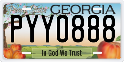 GA license plate PYY0888