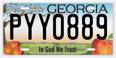 GA license plate PYY0889