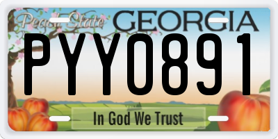 GA license plate PYY0891