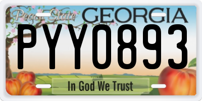 GA license plate PYY0893