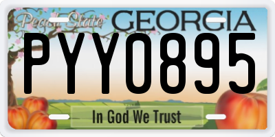 GA license plate PYY0895