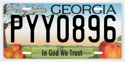 GA license plate PYY0896