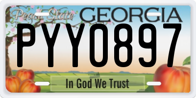 GA license plate PYY0897