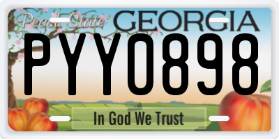 GA license plate PYY0898