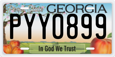 GA license plate PYY0899