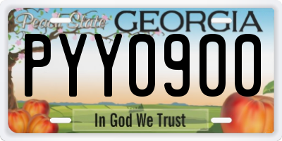 GA license plate PYY0900
