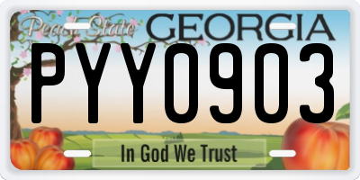 GA license plate PYY0903
