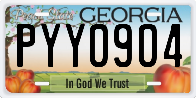 GA license plate PYY0904