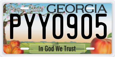 GA license plate PYY0905