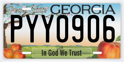 GA license plate PYY0906
