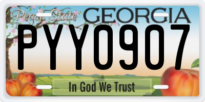 GA license plate PYY0907