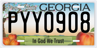 GA license plate PYY0908