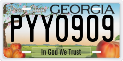 GA license plate PYY0909