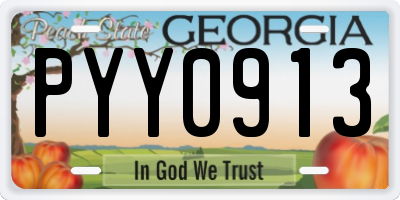 GA license plate PYY0913