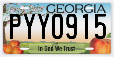 GA license plate PYY0915