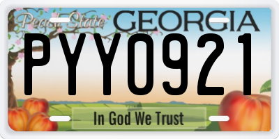 GA license plate PYY0921