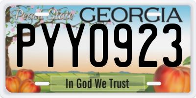 GA license plate PYY0923