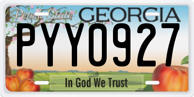 GA license plate PYY0927