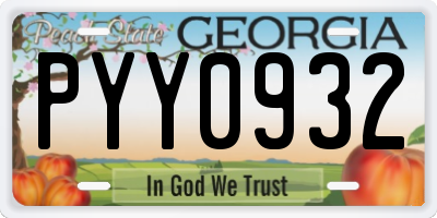 GA license plate PYY0932