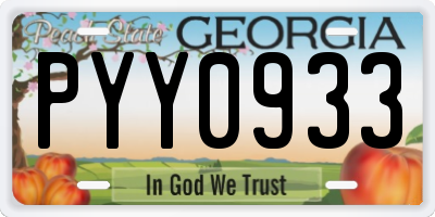 GA license plate PYY0933