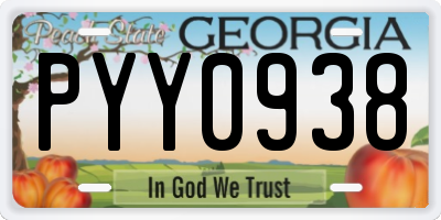GA license plate PYY0938