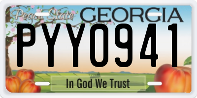 GA license plate PYY0941