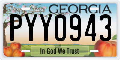 GA license plate PYY0943
