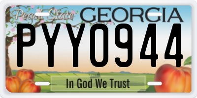 GA license plate PYY0944
