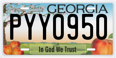 GA license plate PYY0950