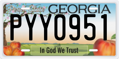 GA license plate PYY0951