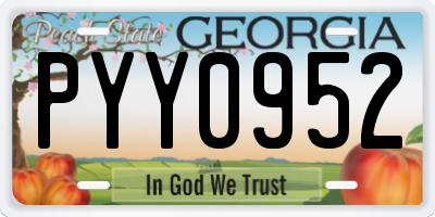 GA license plate PYY0952